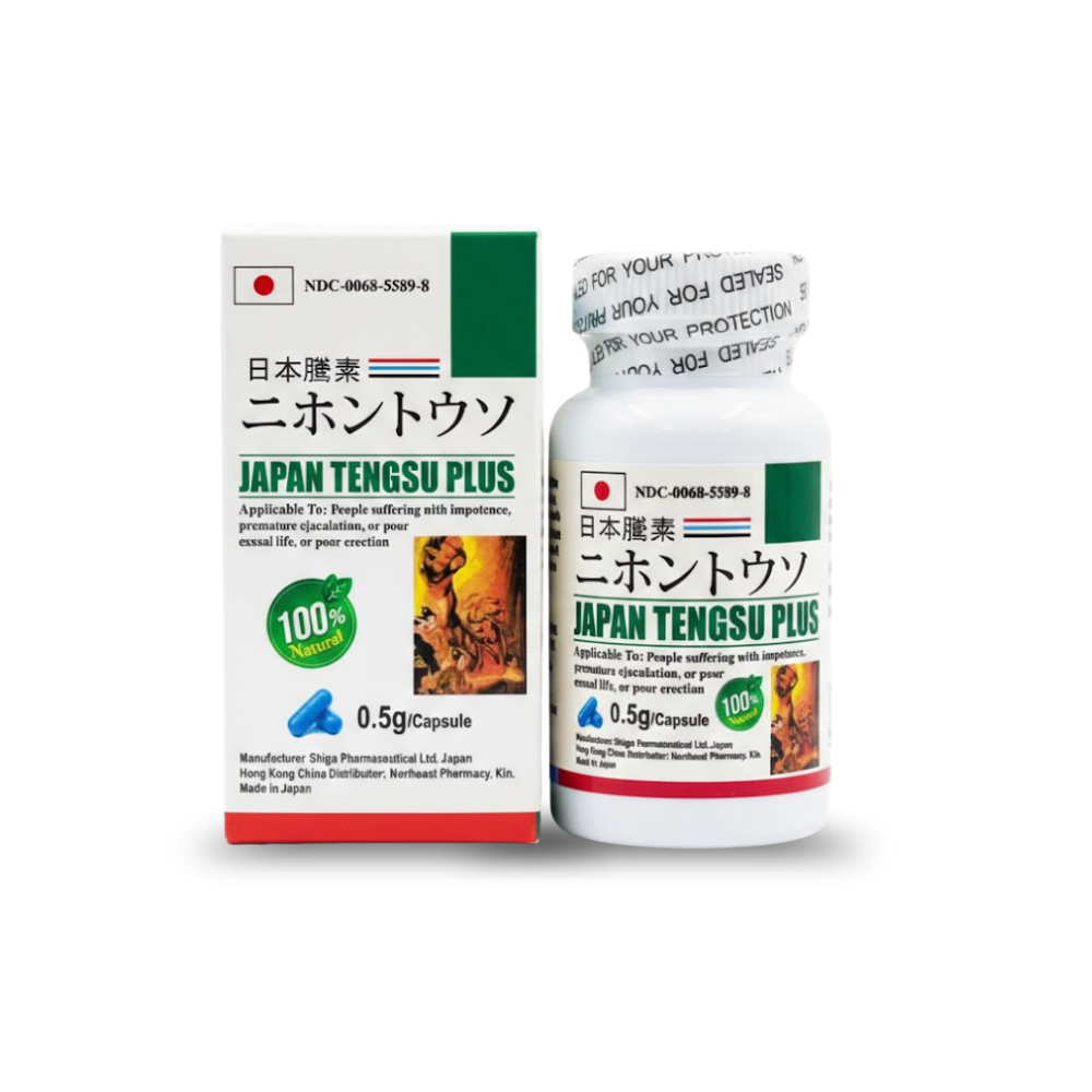 Japan Tengsu Plus 0.5g Capsules – Natural Herbal Formula for Men's Vitality & Performance Support